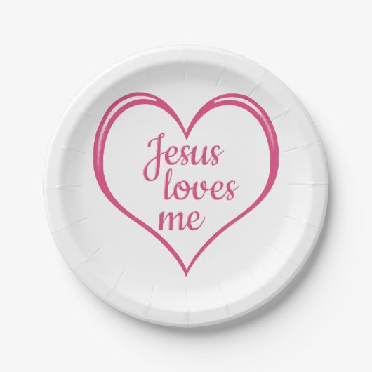 JESUS LIEBEN ME im Herzen Pappteller (Vorderseite)