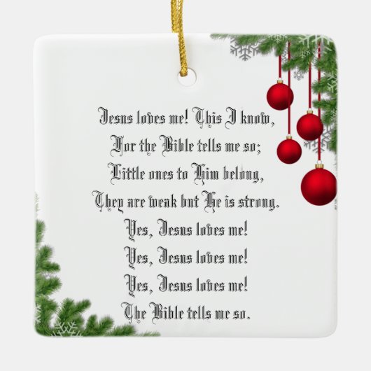 JESUS LIEBEN ME KERAMIKORNAMENT (Vorderseite)