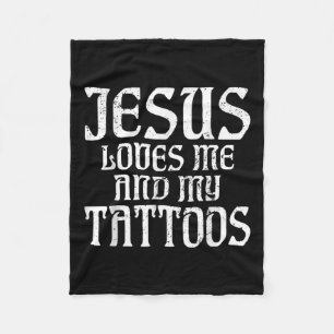 Jesus Lieben mich und meine Tattoos Tinte Tattoo L Fleecedecke