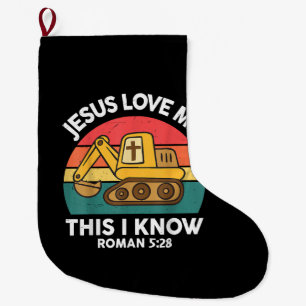 Jesus Lieben mir Dies ich kenne Ausgrabungsgraben Großer Weihnachtsstrumpf