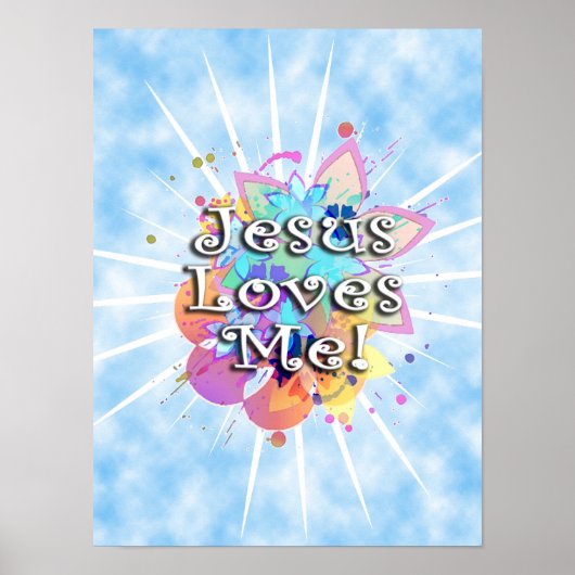 Jesus Lieben mir, Pastell Wasserfarbe Poster (Vorne)