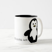Jesus-Lieben Mir-Pinguin Zweifarbige Tasse (VorderseiteRechts)