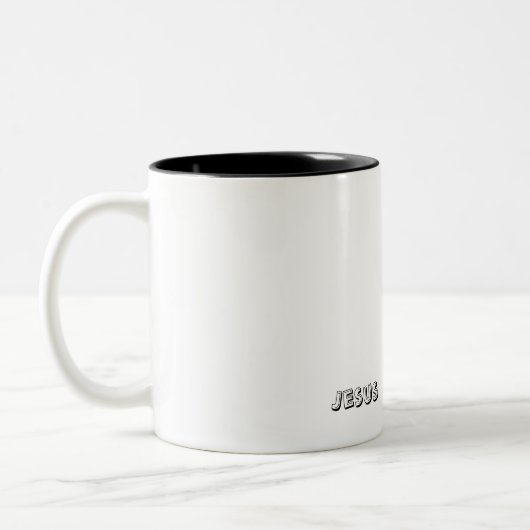 Jesus-Lieben Mir-Pinguin Zweifarbige Tasse (Links)