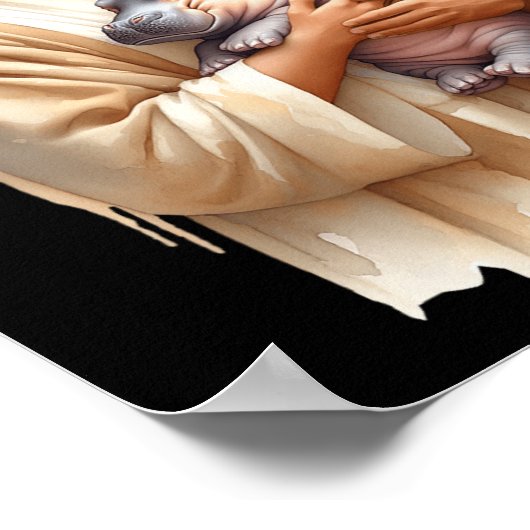 Jesus Lieben Moo Deng Bouncy Pig Niedlich Ba Poster (Ecke)