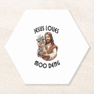 Jesus Lieben Moo Deng T - Shirt_3 Untersetzer