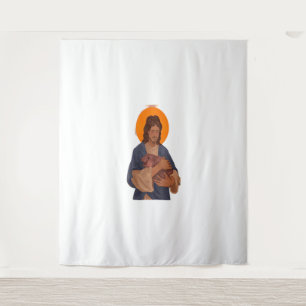 Jesus Lieben Moo Deng T - Shirt Wandteppich