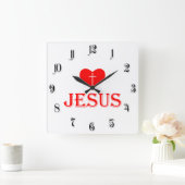 Jesus lieben quadratische wanduhr (Zuhause)