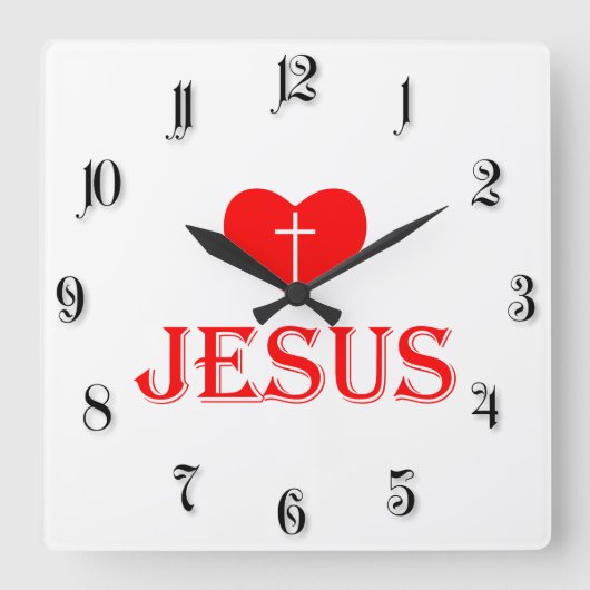 Jesus lieben quadratische wanduhr (Vorderseite)