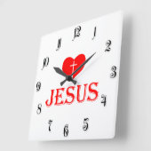 Jesus lieben quadratische wanduhr (Winkel)
