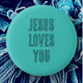 Jesus Lieben Sie anpassen Aqua & Black Modern Button