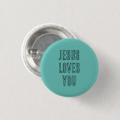 Jesus Lieben Sie anpassen Aqua & Black Modern Button (Vorne & Hinten)