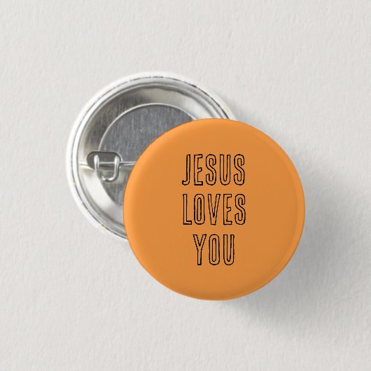 Jesus Lieben Sie anpassen Orange & Black Modern Button (Vorne & Hinten)