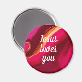 Jesus-Lieben Sie anpassen Zitat Modernes Rotes Ros Magnet (Vorderseite/Rückseite)
