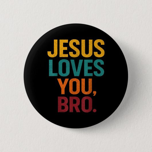 Jesus Lieben Sie Bro Funny Christlichen Jungen Jun Button (Vorderseite)