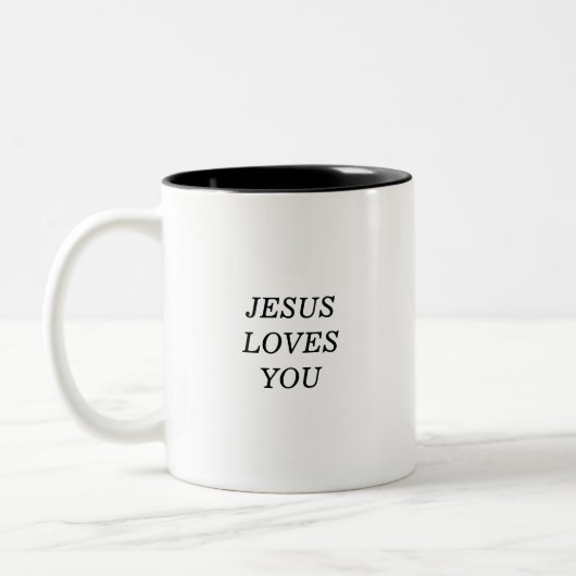 Jesus Lieben Sie Christlich Glaubenssatz Kaffee Ta Zweifarbige Tasse (Links)