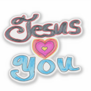 Jesus Lieben Sie Christlich Zitat rosa Herz Aufkleber