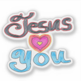 Jesus Lieben Sie Christlich Zitat rosa Herz Aufkleber