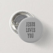 Jesus Lieben Sie Custom Grau und Schwarz Christlic Button (Vorne & Hinten)