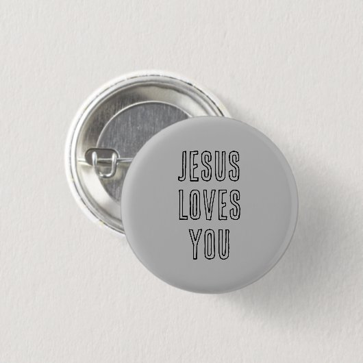 Jesus Lieben Sie Custom Grau und Schwarz Christlic Button (Vorne & Hinten)