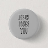 Jesus Lieben Sie Custom Grau und Schwarz Christlic Button (Vorderseite)