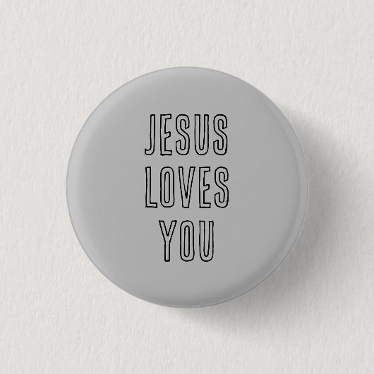 Jesus Lieben Sie Custom Grau und Schwarz Christlic Button (Vorderseite)