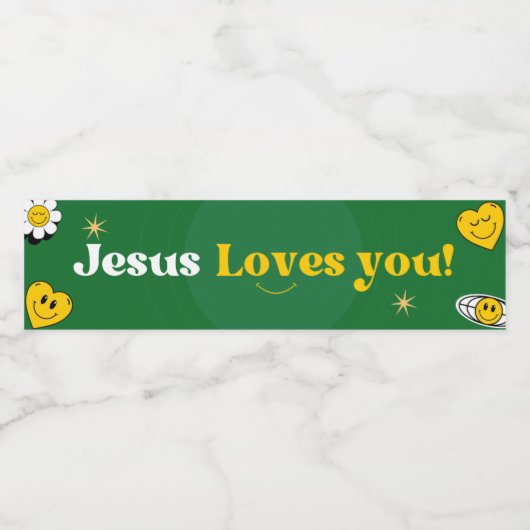 Jesus Lieben Sie für Kirche / Wohltätigkeit Wasserflaschenetikett (Einzelnes Label)