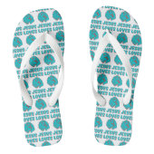 Jesus Lieben Sie glauben basierte Quote All-over U Badesandalen (Fußbett)