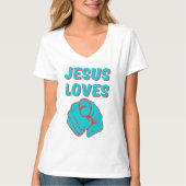 Jesus Lieben Sie glauben, dass Zitat Womens V-Neck T-Shirt (Vorderseite)