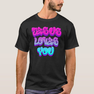 Jesus Lieben Sie Graffiti Christlich T-Shirt