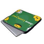 "Jesus Lieben Sie" Grüne Smiley für Christen Laptopschutzhülle (Vorne Knopf)