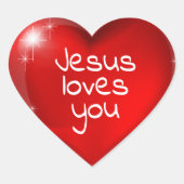 Jesus Lieben Sie Herz-Aufkleber (Vorderseite)