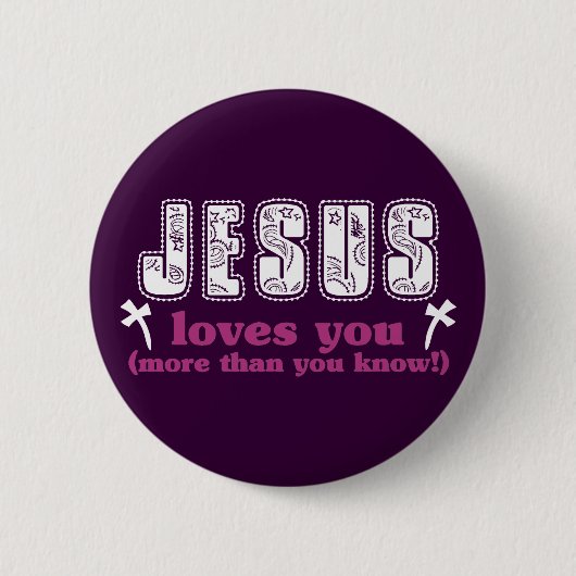 Jesus-Lieben Sie mehr als Sie wissen Sie Button (Vorderseite)