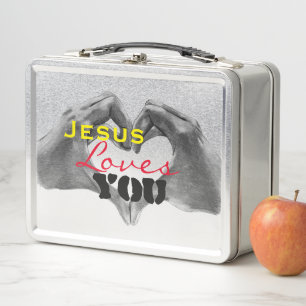 Jesus Lieben Sie Metal Mittagspause Box Metall Brotdose