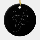 Jesus Lieben Sie | moderne minimalistische Schrift Keramik Ornament (Vorne)