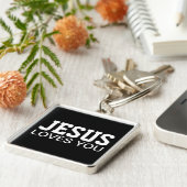 Jesus-Lieben Sie motivierend Typografie Schlüsselanhänger (Seite)