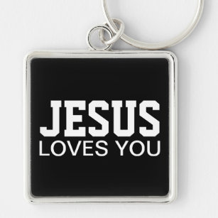 Jesus-Lieben Sie motivierend Typografie Schlüsselanhänger