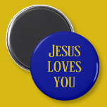 Jesus Lieben Sie | Navy und Gold Magnet<br><div class="desc">Er tut es,  er tut es!</div>