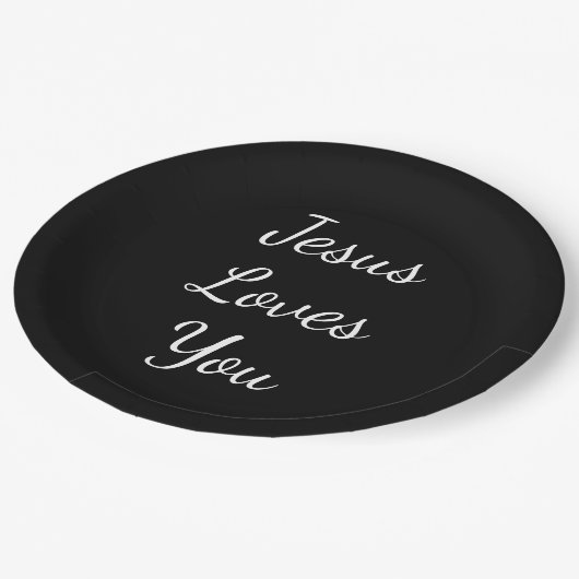 Jesus Lieben Sie Pappteller (Schrägansicht)