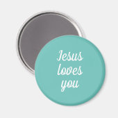 Jesus Lieben Sie personalisieren Aqua Green Niedli Magnet (Vorderseite/Rückseite)