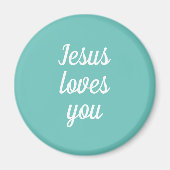 Jesus Lieben Sie personalisieren Aqua Green Niedli Magnet (Vorne)