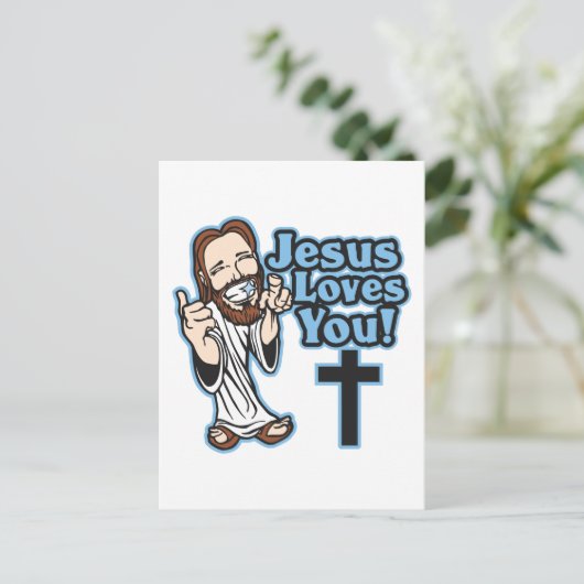 Jesus Lieben Sie Postkarte (Stehend Vorderseite)