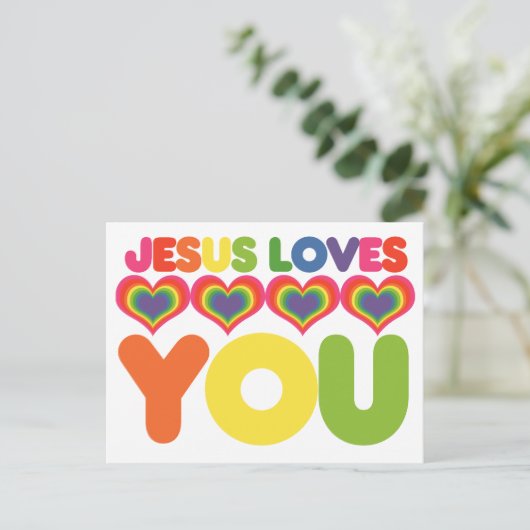 Jesus Lieben Sie Postkarte (Stehend Vorderseite)