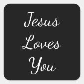 Jesus Lieben Sie Quadratischer Aufkleber (Vorderseite)