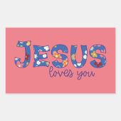 Jesus Lieben Sie Rechteckiger Aufkleber (Vorderseite)