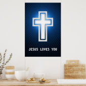 Jesus Lieben Sie | Religiöses Kreuz Poster (Küche)
