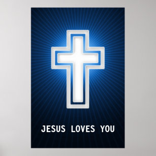Jesus Lieben Sie   Religiöses Kreuz Poster
