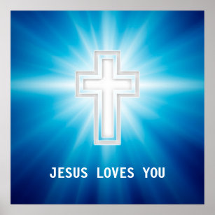 Jesus Lieben Sie   Religiöses Kreuz Poster