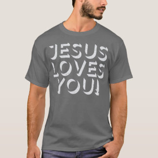 Jesus Lieben Sie Retro Typografie Design T-Shirt