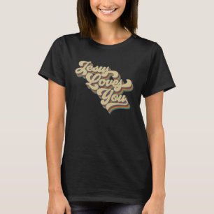 Jesus Lieben Sie Retro Vintag Groovy Stil Männer W T-Shirt