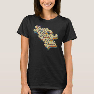 Jesus Lieben Sie Retro Vintag Groovy Stil Männer W T-Shirt